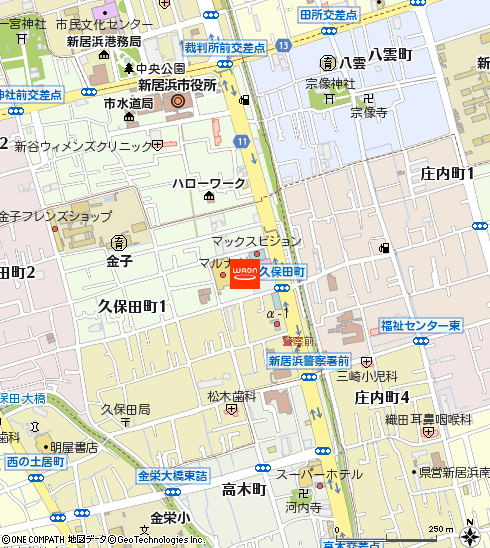 マルナカ久保田店付近の地図